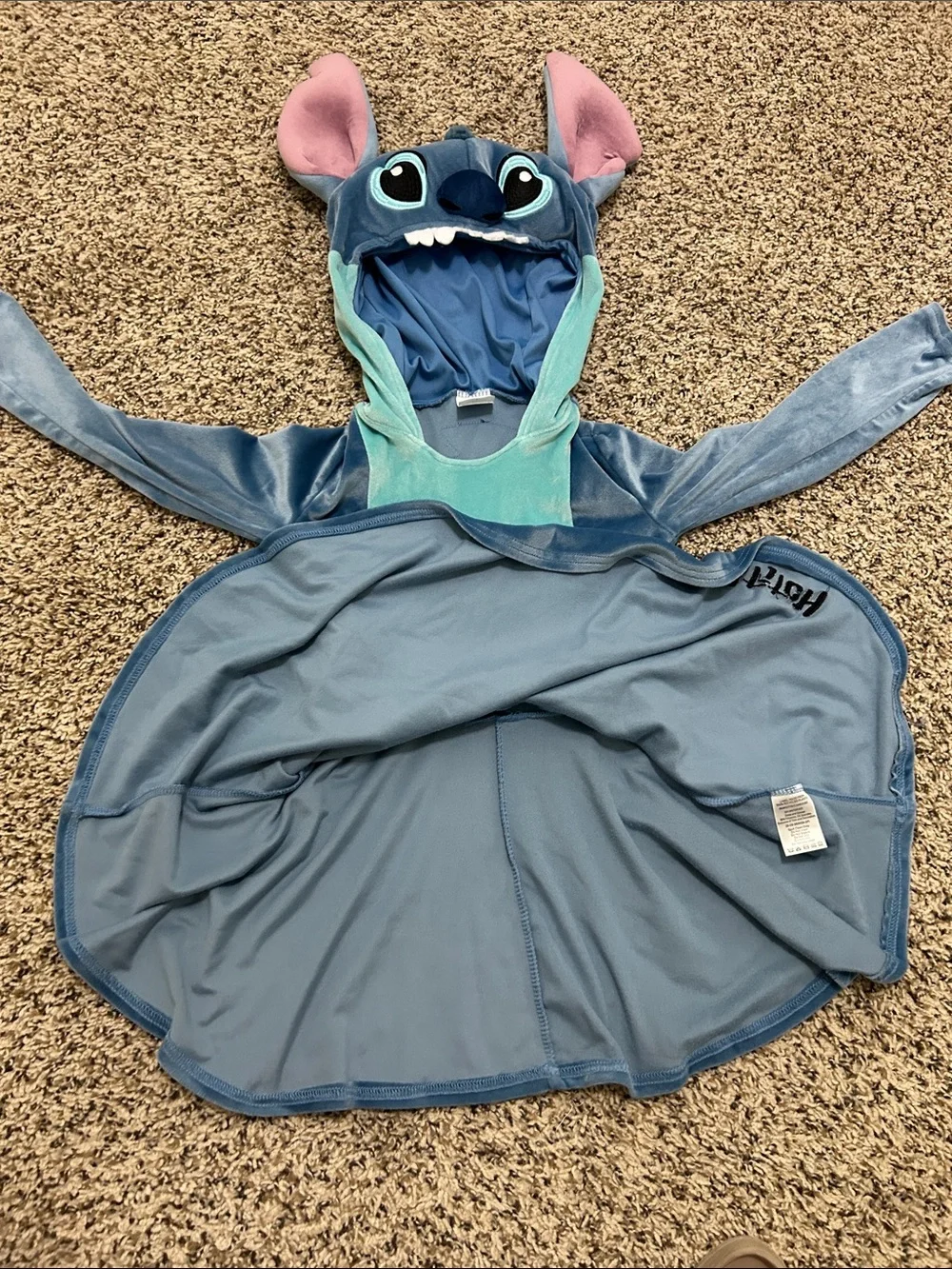 Disney Blue and Teal Stitch Plush Hooded Kids Costume Dress